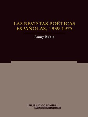cover image of Las revistas poéticas españolas(1939-1975)